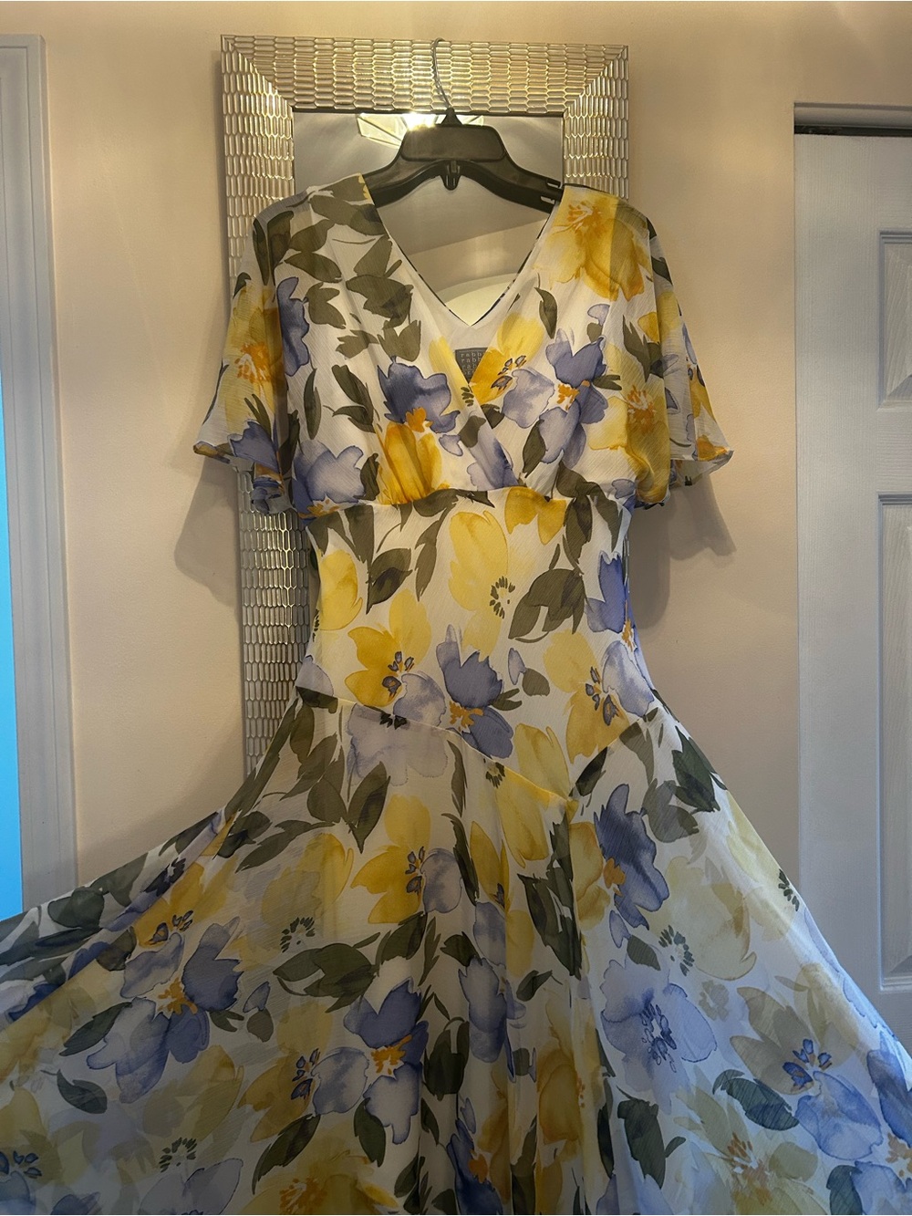 Rabbit Rabbit Rabbit Yellow & Lavender Floral Midi Dress - Picture 9 of 9